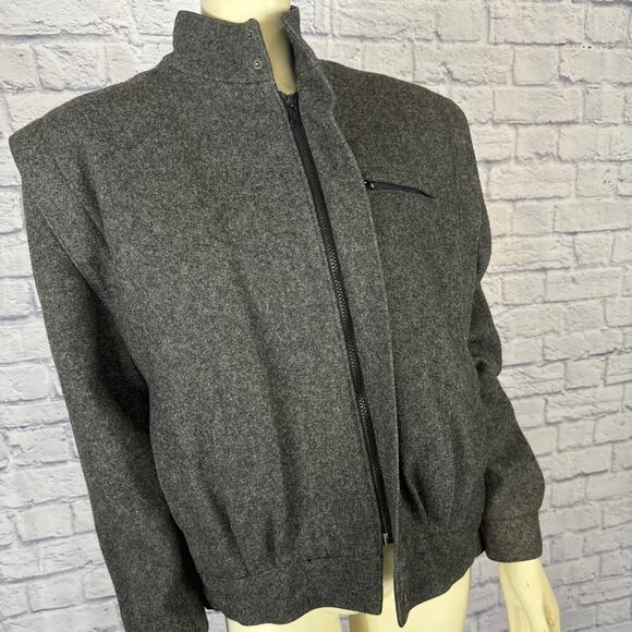 Vintage The American Male 100 % wool gray jacket stand collar size 40 medium - Picture 15 of 17